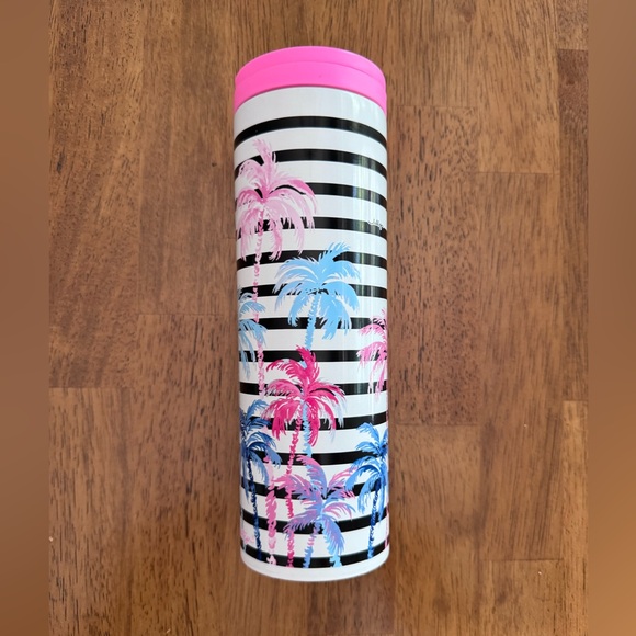 New In Box, Lilly Pulitzer 16 oz. Travel Mug, print is Desert Palm. - Picture 8 of 15
